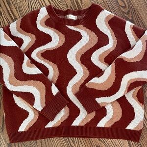 Altar'd State Rust and Cream Knit Sweater
